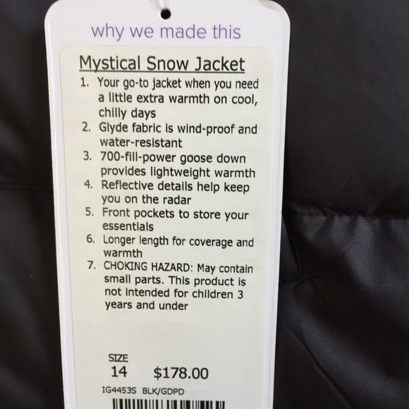 NWT IVIVVA BY LULULEMON MYSTICAL SNOW JACKET - 14 - Picture 5 of 8